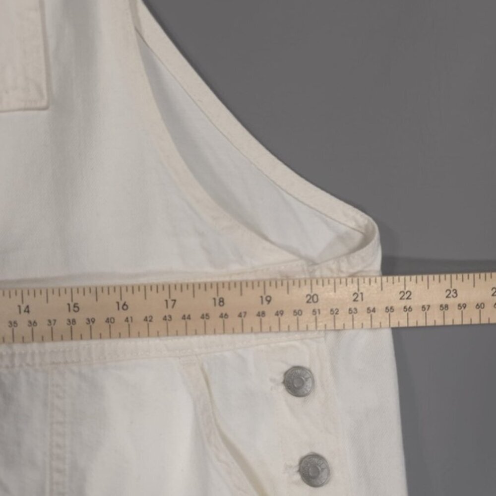 NWT MADEWELL‎ Women’s Denim Oversized Carpenter Shortalls Raw Hem Tile White XXL - Picture 7 of 16